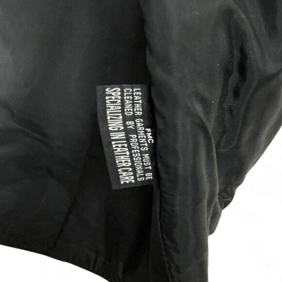 FMC Black Leather Snap Button Biker Motorcycle Vest Men's Large 46 - Picture 12 of 13